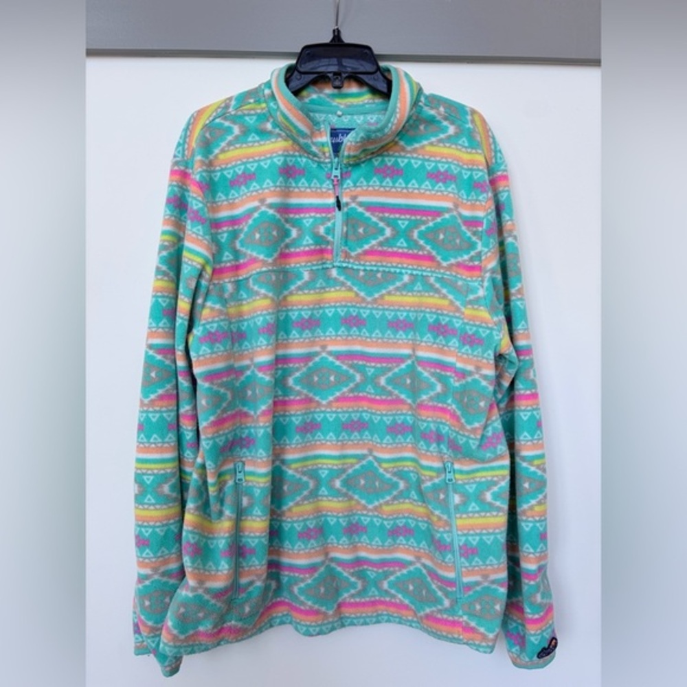 Chubbies The Flame Commander Fleece Quarter Zip Pullover Jacket Aztec Size‎ XL